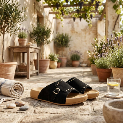Sandales ouvertes pour femme avec boucle décorative – Confortables et décontractées