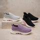 Baskets de marche respirantes sans lacets pour femme | Chaussures de course légères en tricot | Chaussures de sport décontractées à plateforme amortie | Baskets confortables et douces 