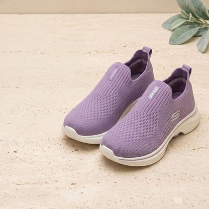 Baskets de marche respirantes sans lacets pour femme | Chaussures de course légères en tricot | Chaussures de sport décontractées à plateforme amortie | Baskets confortables et douces 