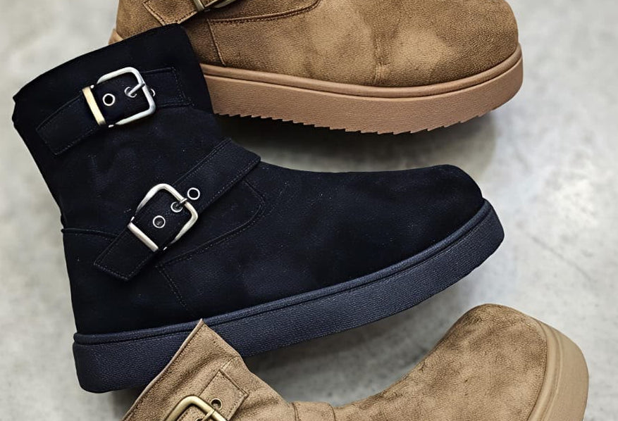 Women’s Buckle Ankle Boots – Stylish Comfort for Everyday Wear