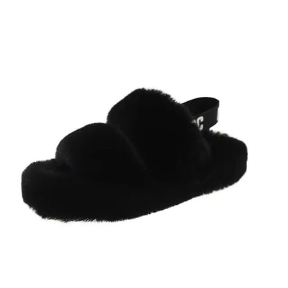 Warm women's slippers with a modern Korean touch for fall and winter 2025