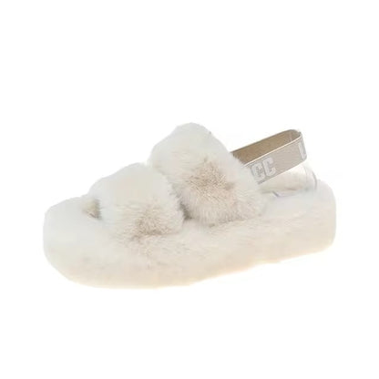 Warm women's slippers with a modern Korean touch for fall and winter 2025