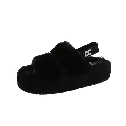 Warm women's slippers with a modern Korean touch for fall and winter 2025