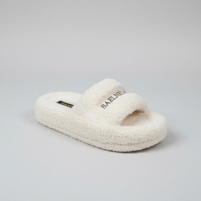 Teddy Fleece Slide Slippers: Warm Steps, Padded Footbed