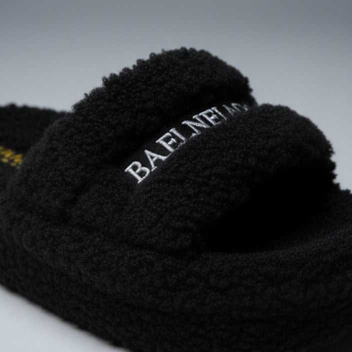 Teddy Fleece Slide Slippers: Warm Steps, Padded Footbed