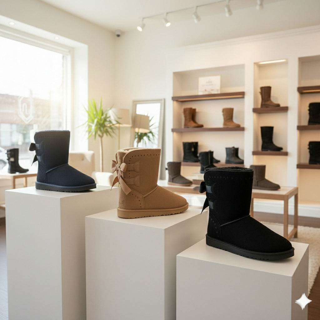 Women’s Cozy Winter Ankle Boots with Fur Lining & Bow Detail – Warm, Stylish & Comfortable