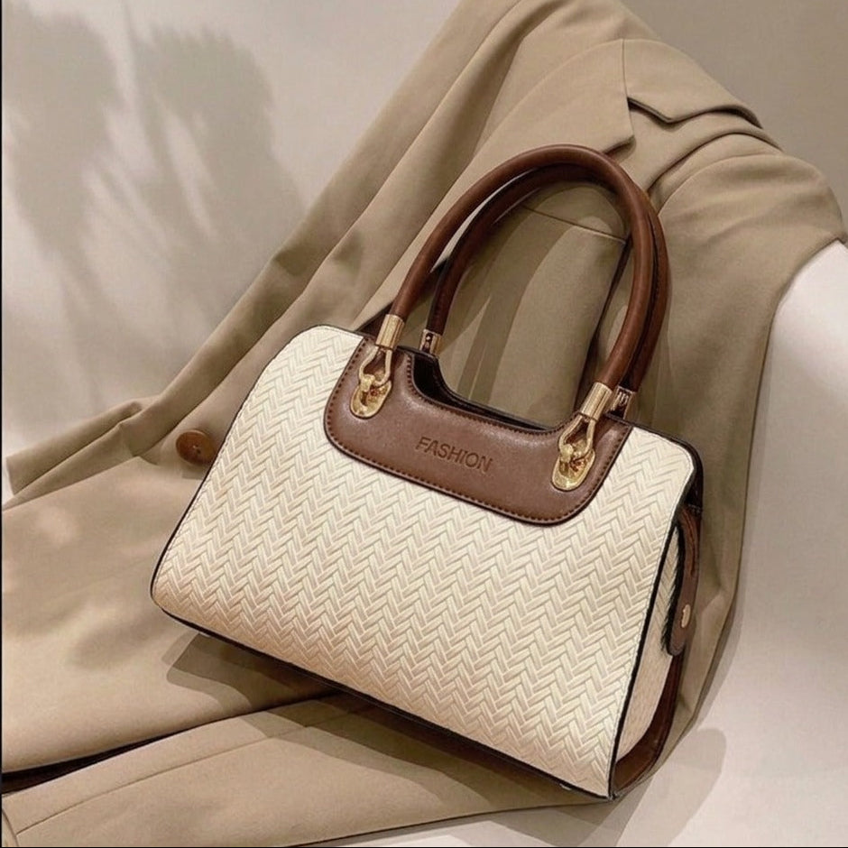 Elegant Woven Leather Handbag – Stylish Women’s Top Handle Shoulder Bag