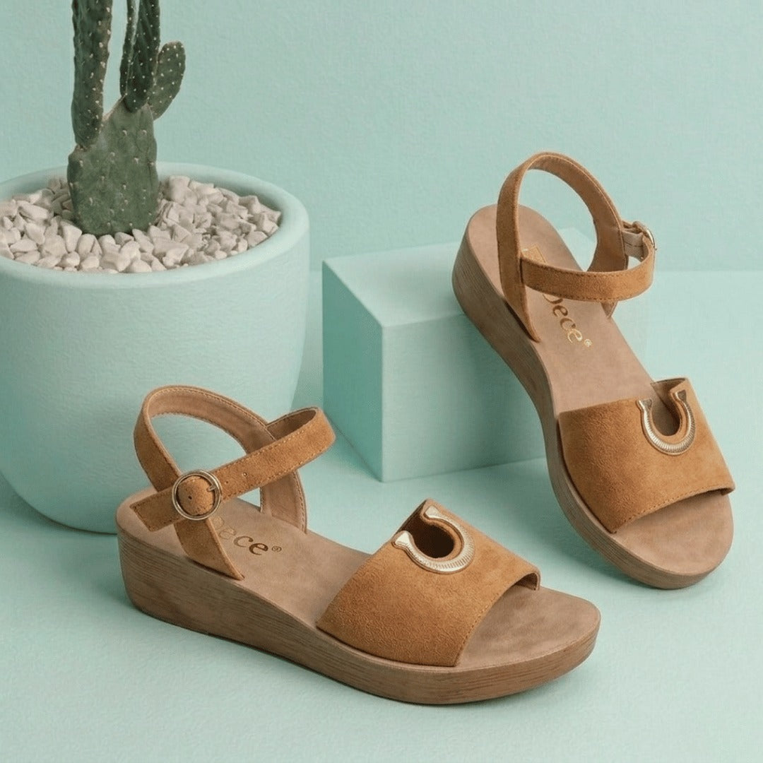 Elegant Comfort Strap Sandals for Women – Cushioned Flat Slip-Ons with Buckle Detail