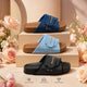 Women’s Denim Slide Sandals – Adjustable Comfort & Everyday Style