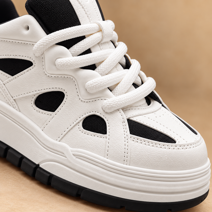 Men’s Urban Chunky Sneakers with Oversized Rope Laces, Layered Panel Details and a Bold Thick Sole for Modern Casual Style