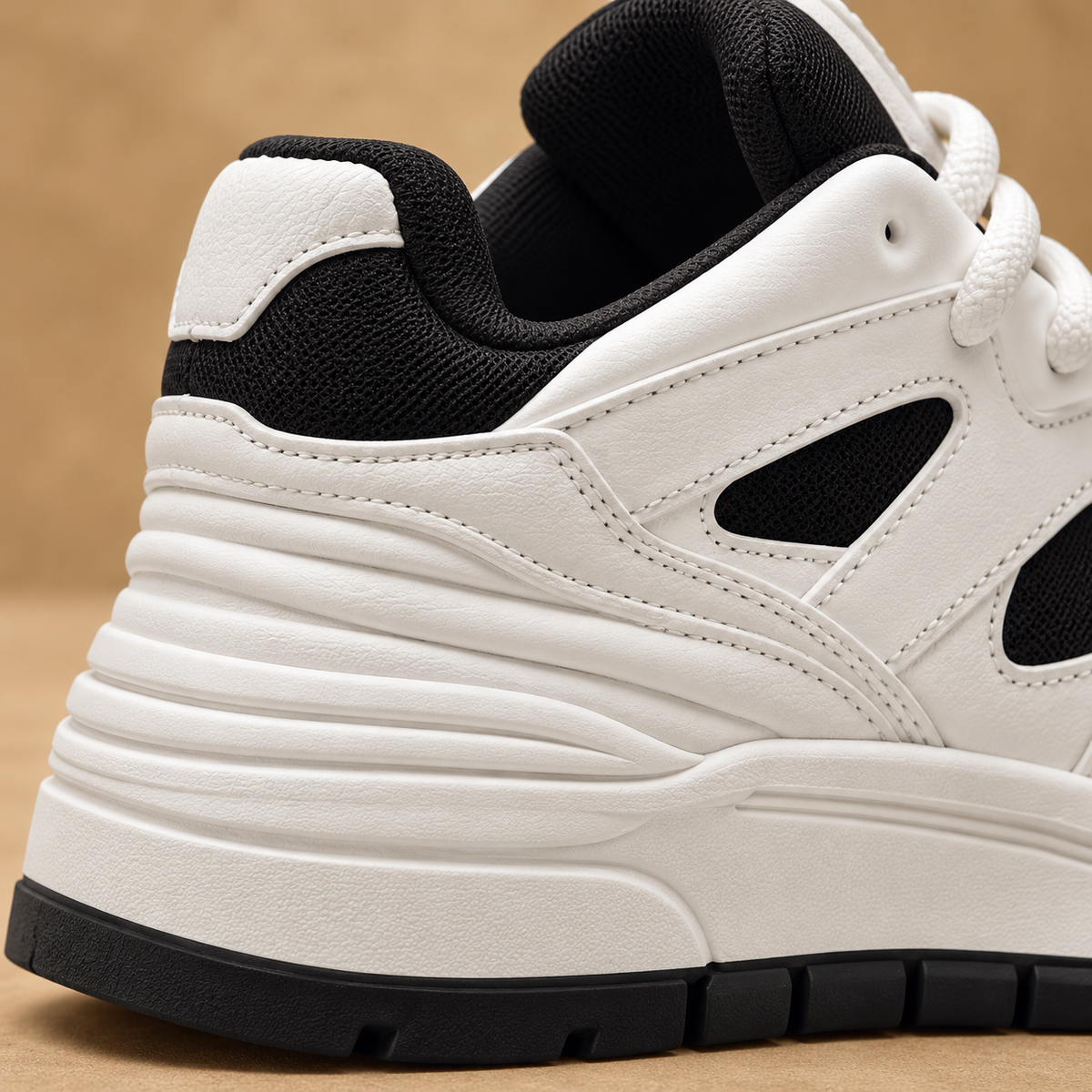 Men’s Urban Chunky Sneakers with Oversized Rope Laces, Layered Panel Details and a Bold Thick Sole for Modern Casual Style