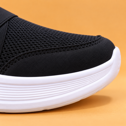Women’s Slip-On Sneakers with Mesh Upper, Crossover Straps and Sporty Everyday Style