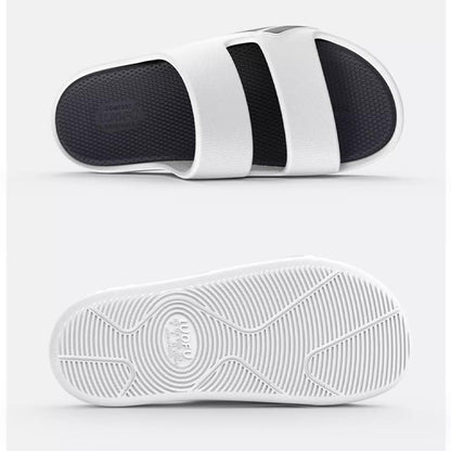 Luofu  Original Cozy Men's Sporty two belts Slippers - Wear Resistant, Shock Absorbing Thick Soles, Couple's Comfort