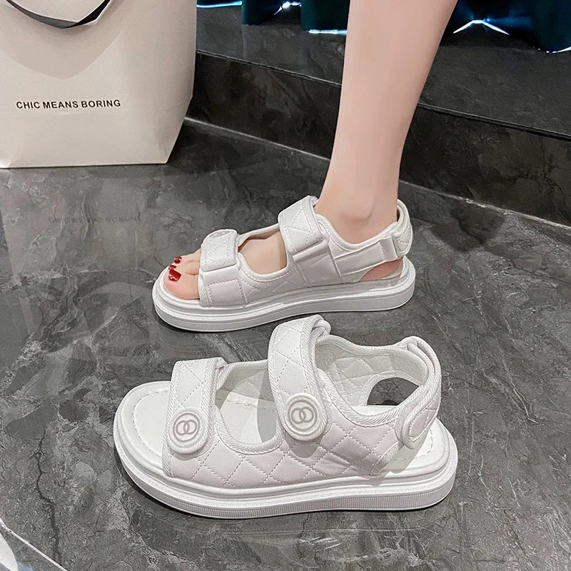 Women's Korean Style Thong Platform Sandals – Casual Beach Shoes 2024