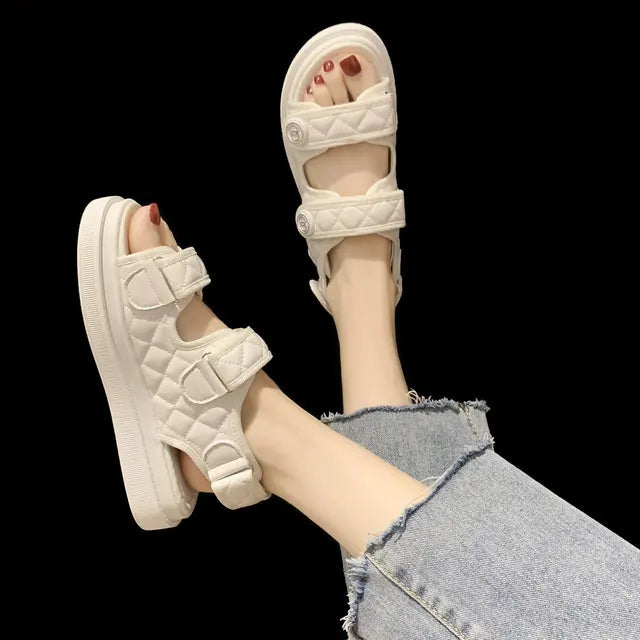 Women's Korean Style Thong Platform Sandals – Casual Beach Shoes 2024