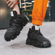 2025 Autumn Men’s Trendy Sneakers – INS Style Thick-Soled Daddy Shoes, Fashion Casual Platform with 5cm Height Increase