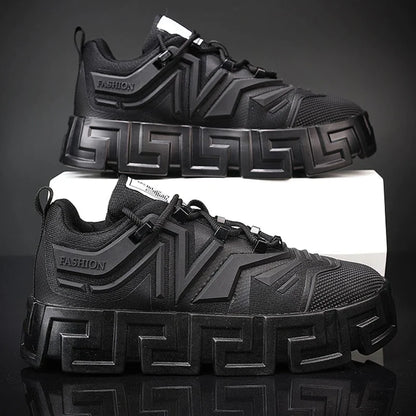 أحذية رياضية عصرية للرجال لخريف 2025 - أحذية  ذات النعل السميك على طراز INS، أحذية كاجوال عصرية ذات منصة بارتفاع 5 سم.