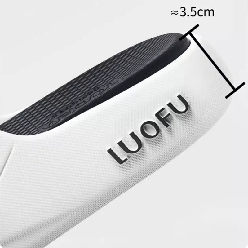 Luofu  Original Cozy Men's Sporty two belts Slippers - Wear Resistant, Shock Absorbing Thick Soles, Couple's Comfort