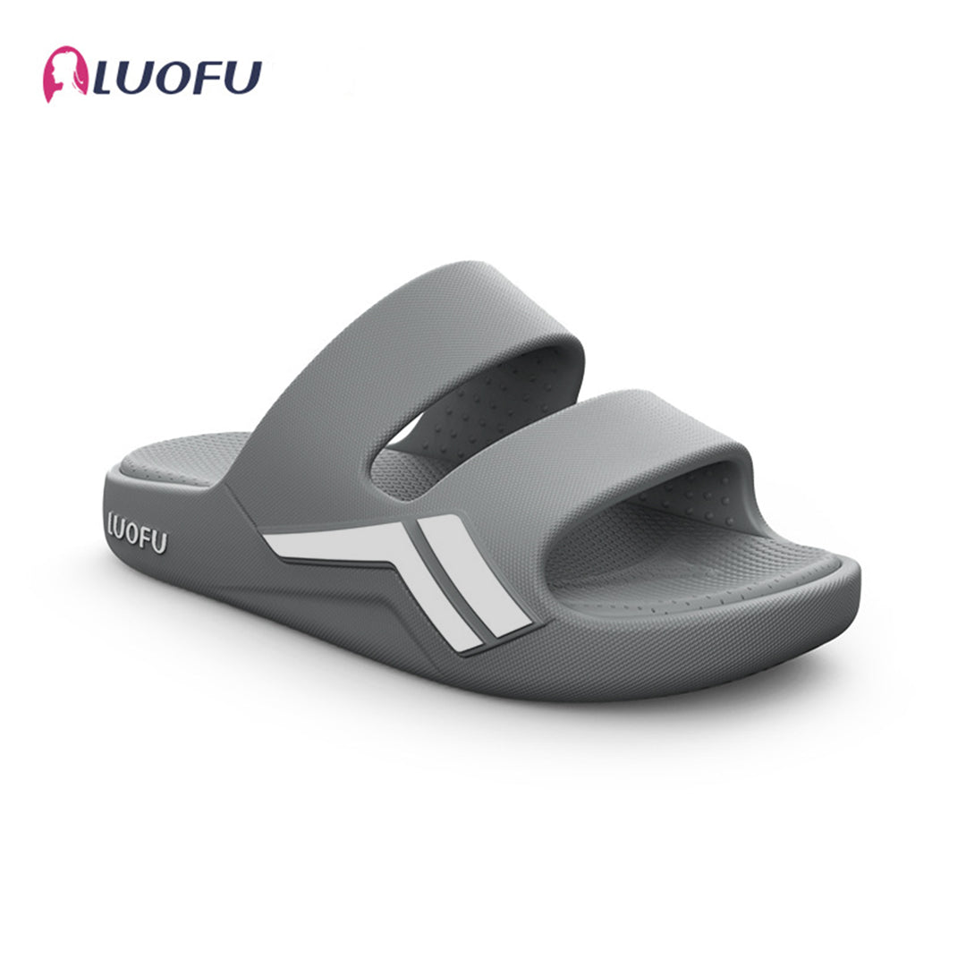 Luofu  Original Cozy Men's Sporty two belts Slippers - Wear Resistant, Shock Absorbing Thick Soles, Couple's Comfort