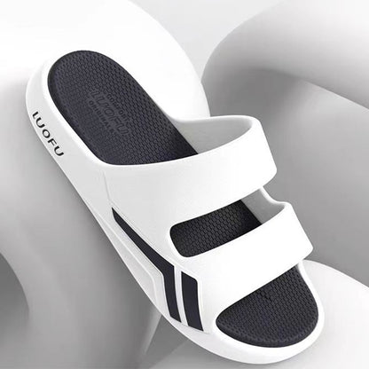 Luofu  Original Cozy Men's Sporty two belts Slippers - Wear Resistant, Shock Absorbing Thick Soles, Couple's Comfort