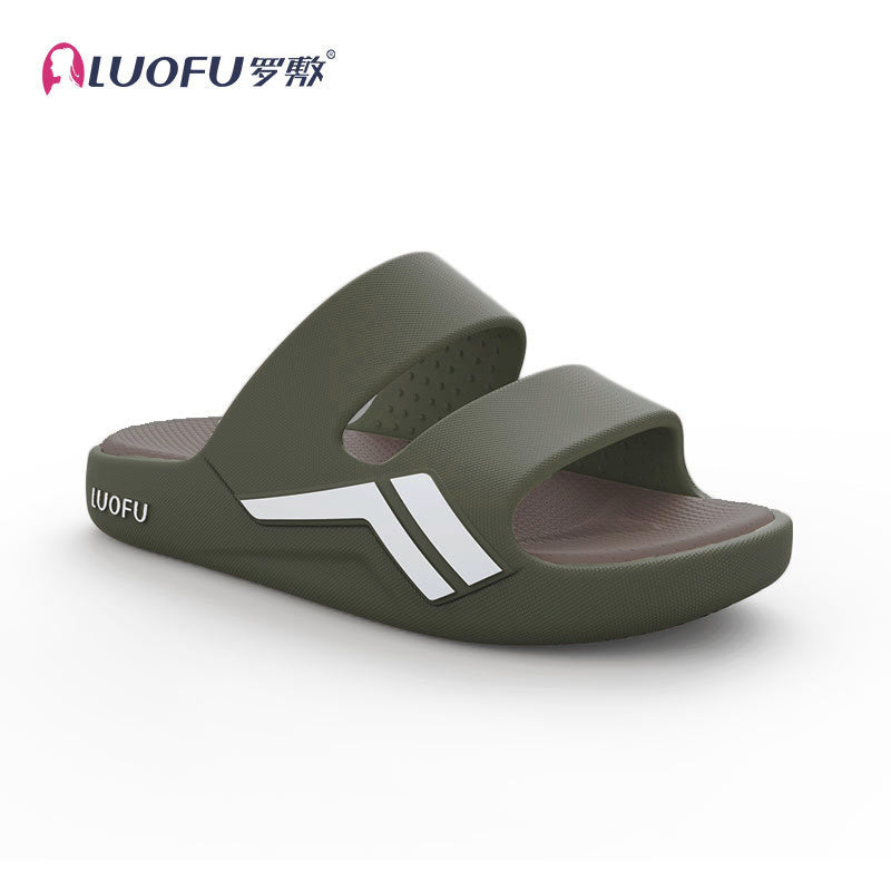 Luofu  Original Cozy Men's Sporty two belts Slippers - Wear Resistant, Shock Absorbing Thick Soles, Couple's Comfort