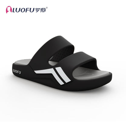 Luofu  Original Cozy Men's Sporty two belts Slippers - Wear Resistant, Shock Absorbing Thick Soles, Couple's Comfort