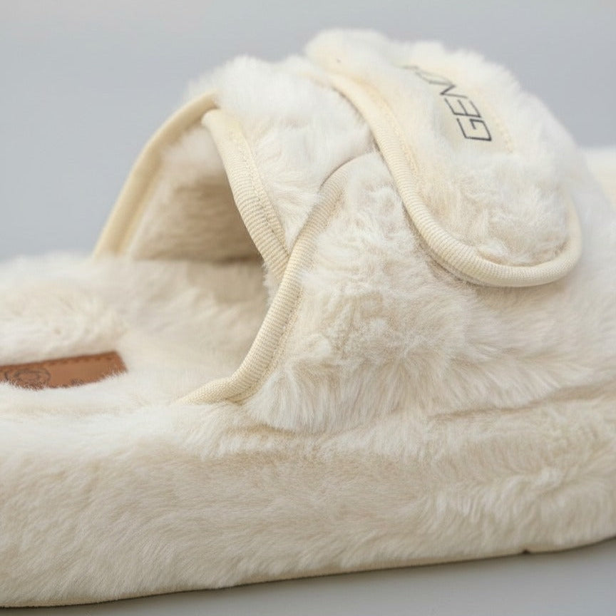 أحذية منزلية نسائية دافئة ذات أصابع مغلقة - أصابع دافئة، حزام ثابت