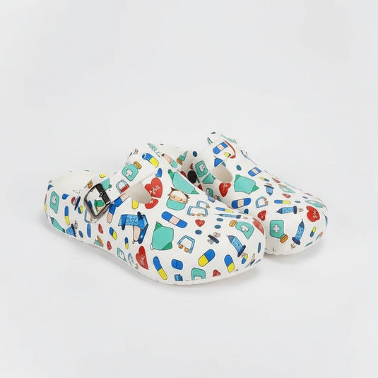 Women’s printed buckle clogs — Product image: 