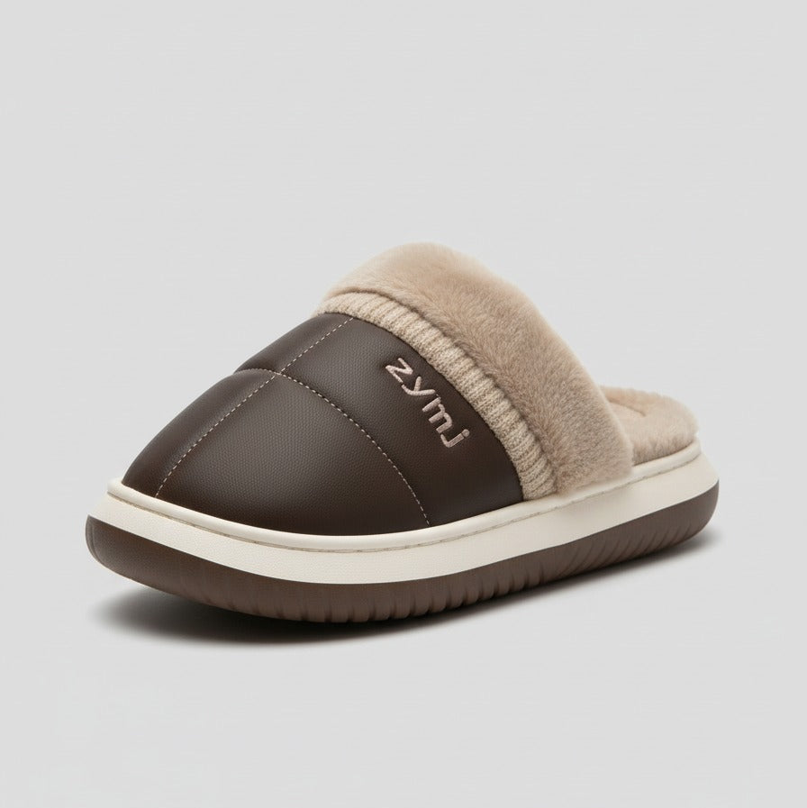 Men's fleece-lined slip-on house slippers — Product image: 