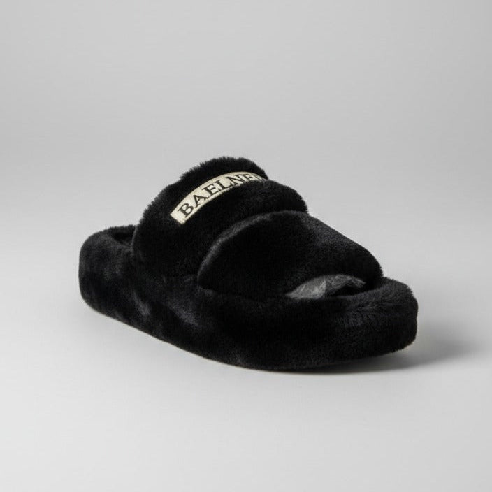 Women’s Fuzzy Double‑Strap Slide Slippers — Product image: 