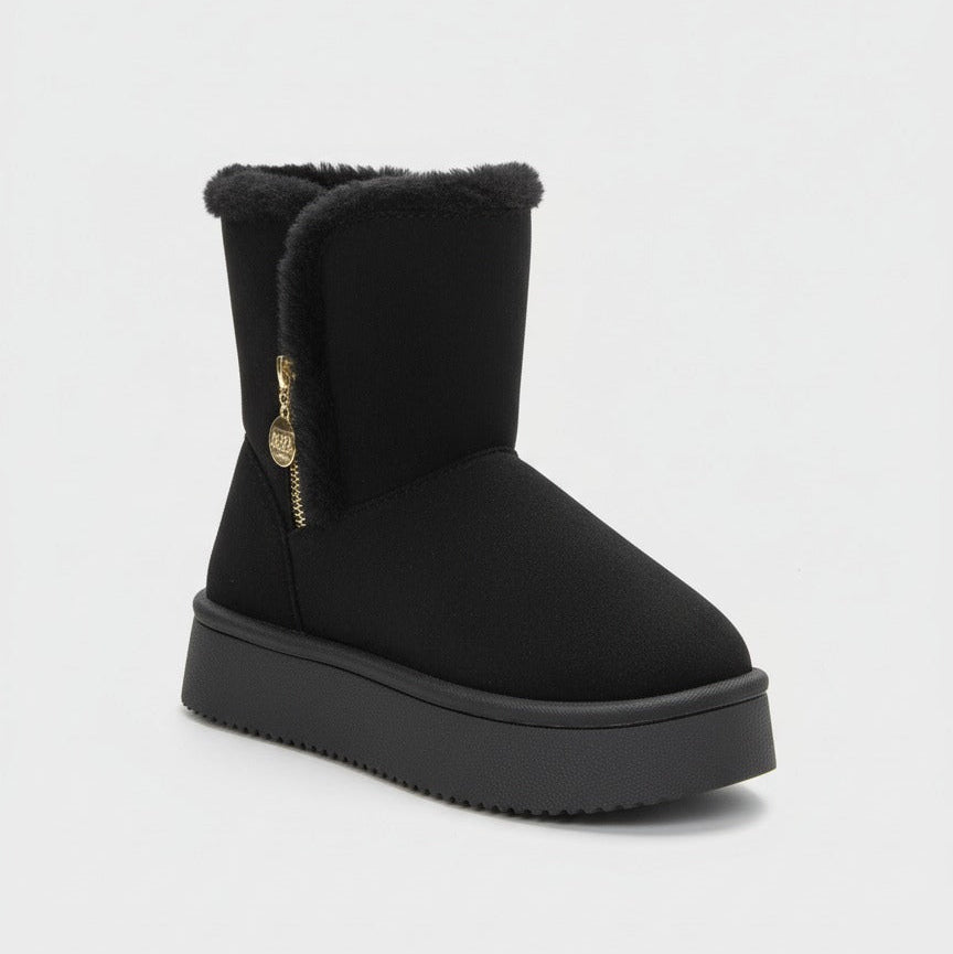 Women’s faux‑fur lined platform ankle boots — Product image: 