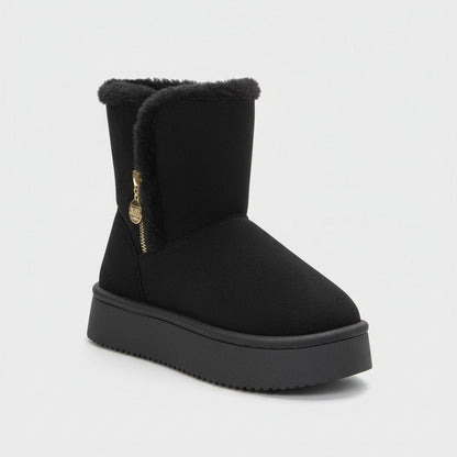 Women’s faux‑fur lined platform ankle boots — Product image: 