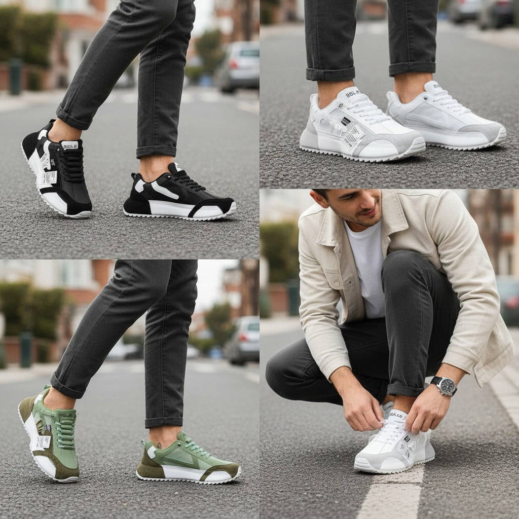 Nouveauté 2025 : Baskets de sport décontractées pour hommes – Chaussures légères et respirantes au design rétro et semelle amortissante. 