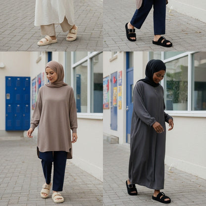 Women's Sherpa Buckle Slide Sandals (GENDA) — Product image: