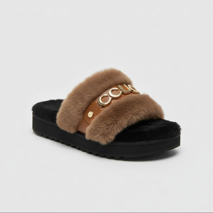 Faux Fur Sliders — Product image: