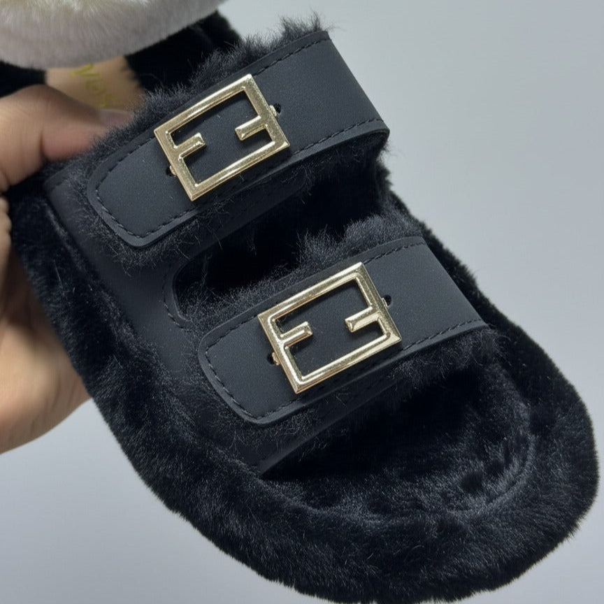 Fuzzy Slide Sandals — Product image: