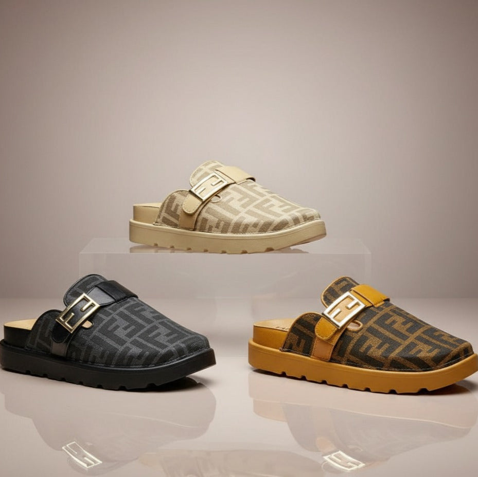 Women’s monogram buckle clog mules — Product image: