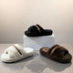Women's Fuzzy Slippers: Warm, Breathable Open-Toe + Buckle