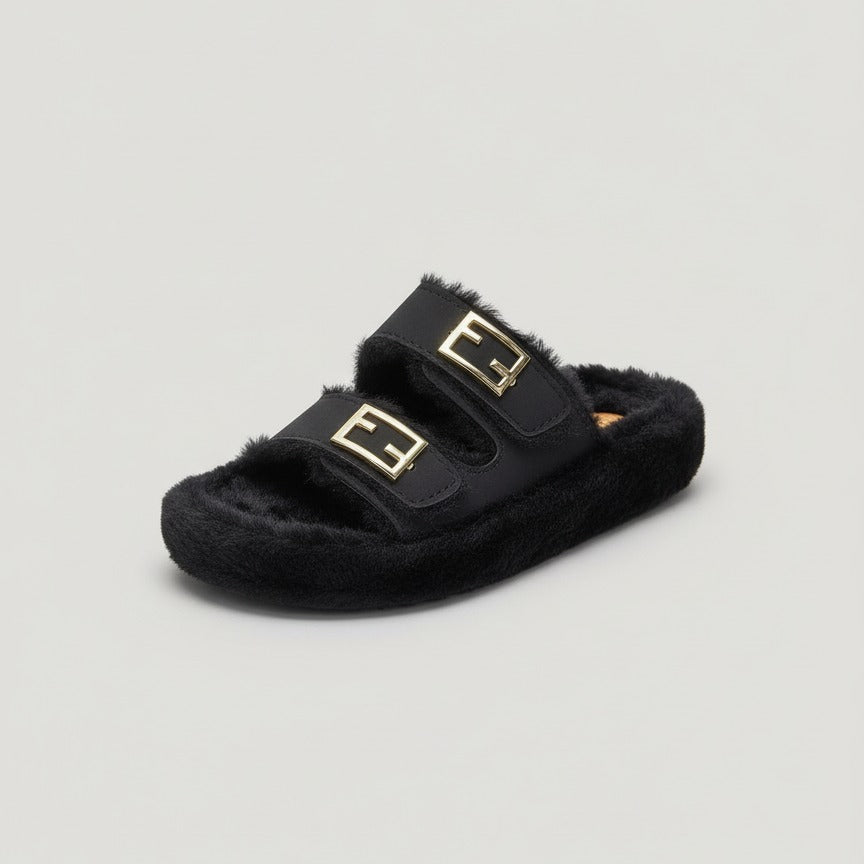 Fuzzy Slide Sandals — Product image: