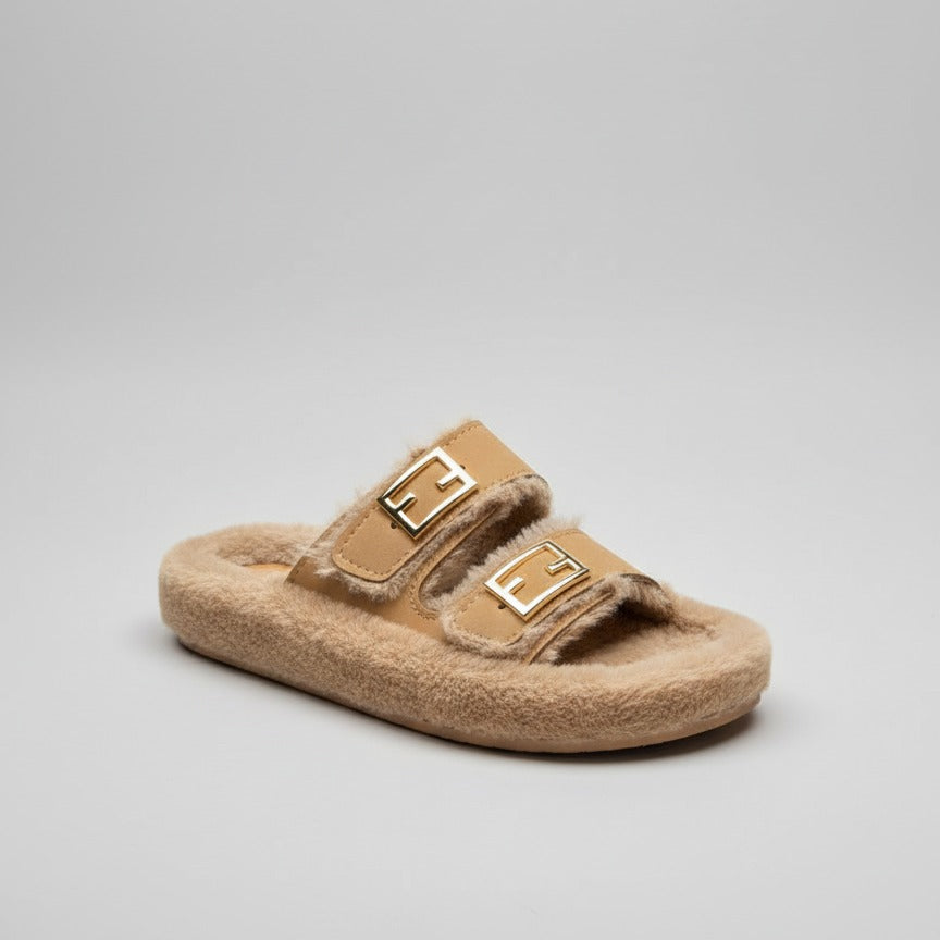 Fuzzy Slide Sandals — Product image: