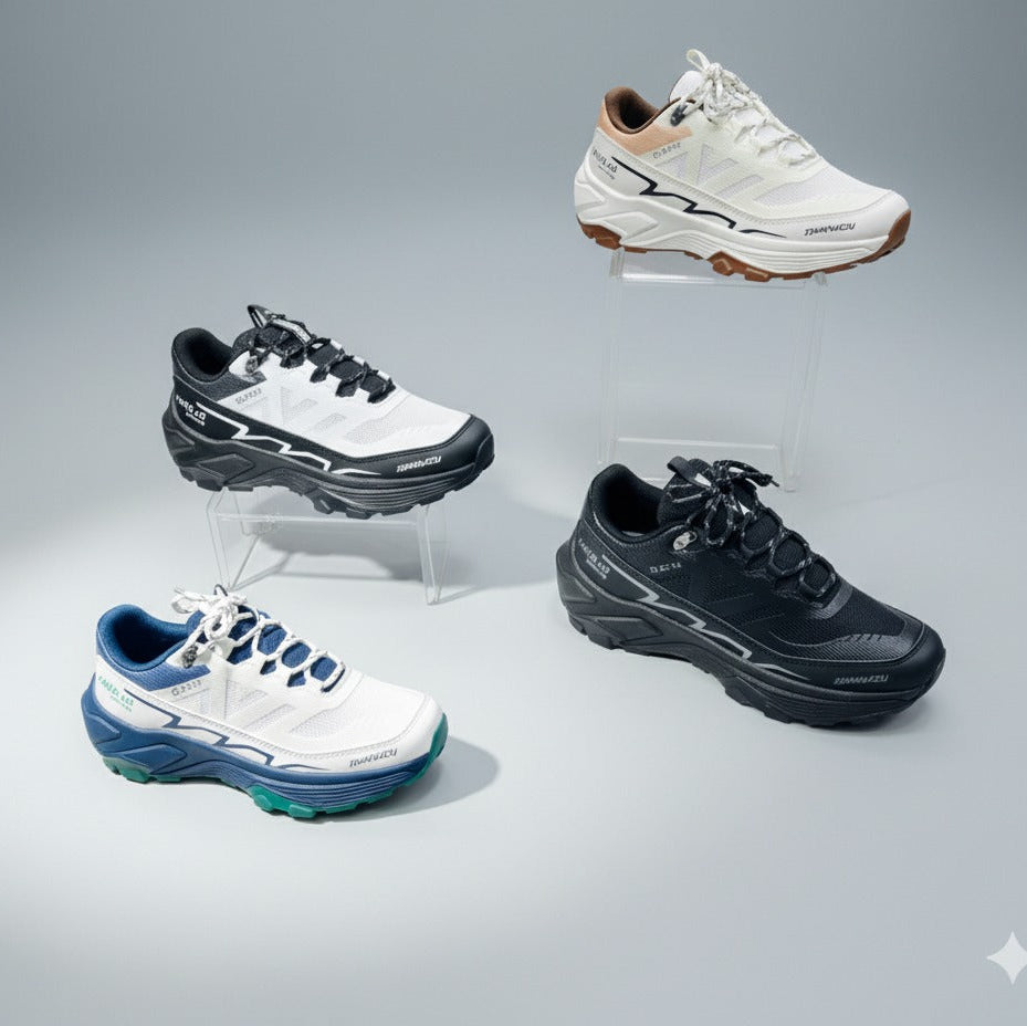 Men's trail-style mesh sneakers with lug sole — Product image: