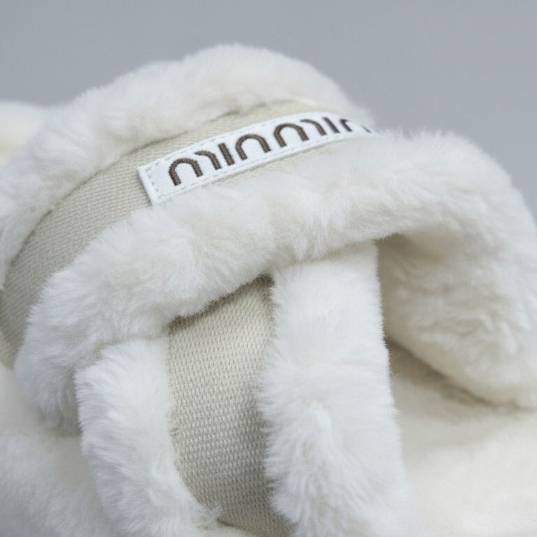 Women’s plush multi‑strap slide slippers — Product image: 