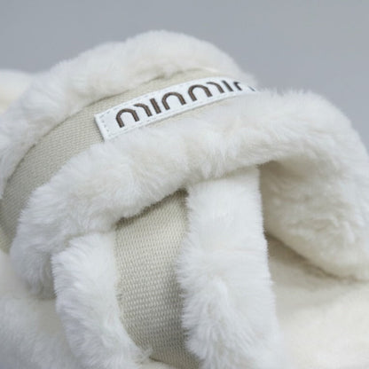 Women’s plush multi‑strap slide slippers — Product image: 