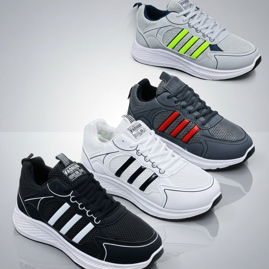 Men's Breathable Mesh Sneakers for Softer Steps, Lace-Up Fit — Product image: Breathable mesh helps keep your feet cool while a thick cushioned midsole soften