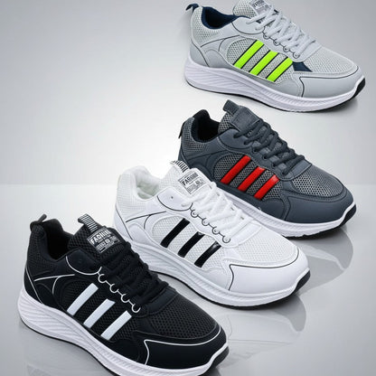 Men's Breathable Mesh Sneakers for Softer Steps, Lace-Up Fit — Product image: Breathable mesh helps keep your feet cool while a thick cushioned midsole soften