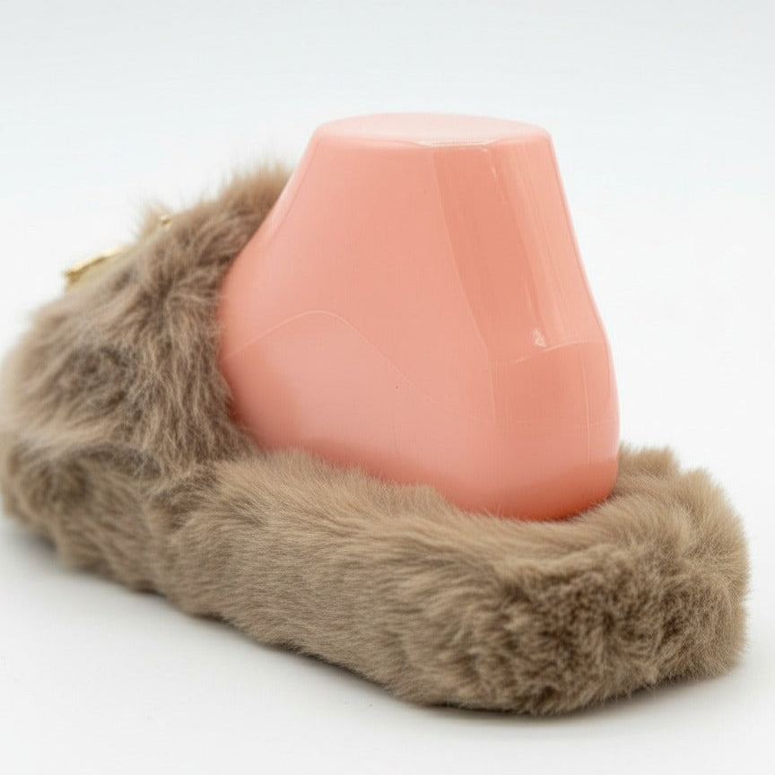 Faux Fur Slide Sandals — Product image: