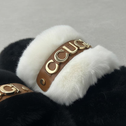 Faux Fur Sliders — Product image: