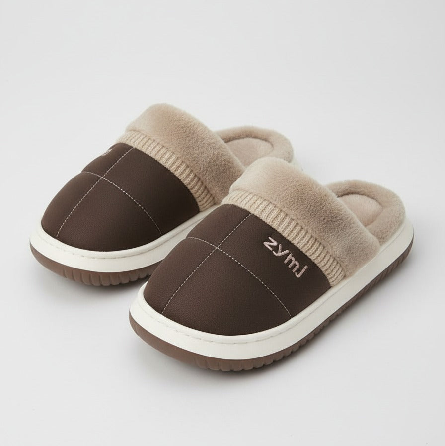 Men's fleece-lined slip-on house slippers — Product image: 