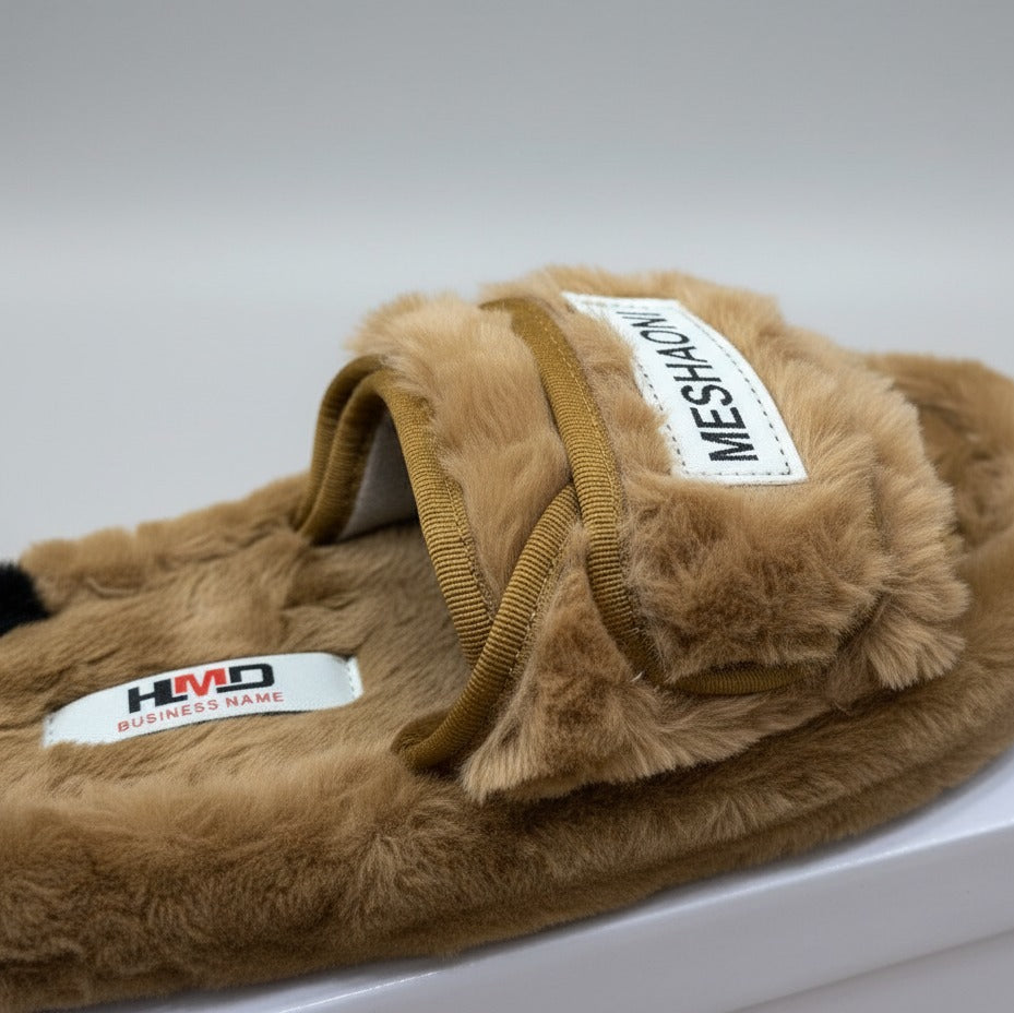 Women’s plush strap house slippers — Product image: