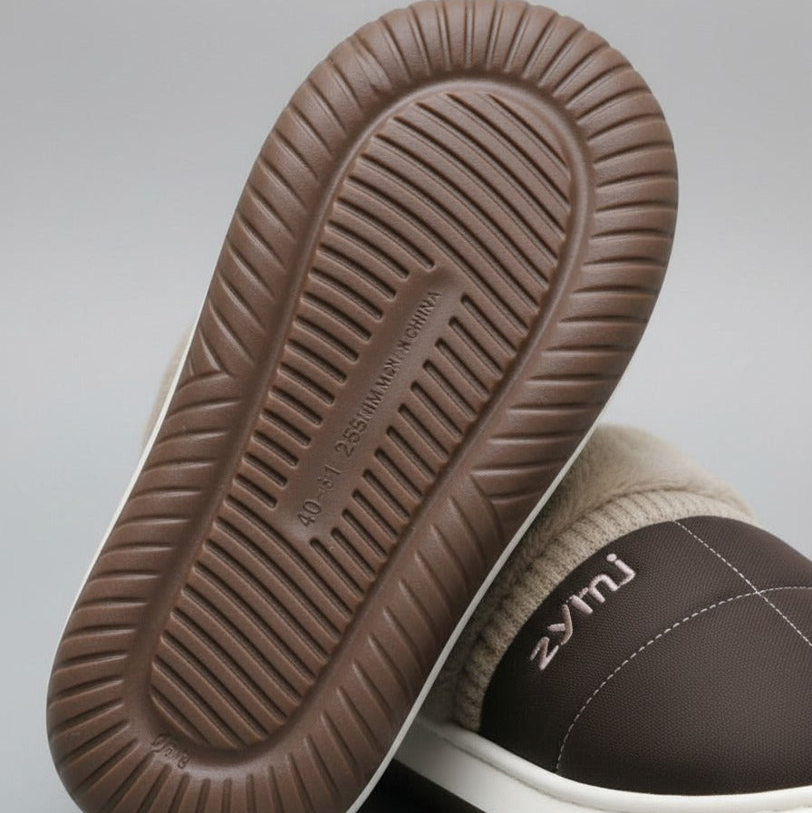 Men's fleece-lined slip-on house slippers — Product image: 